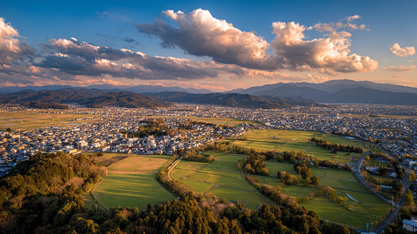 土地と街の接点（空撮）